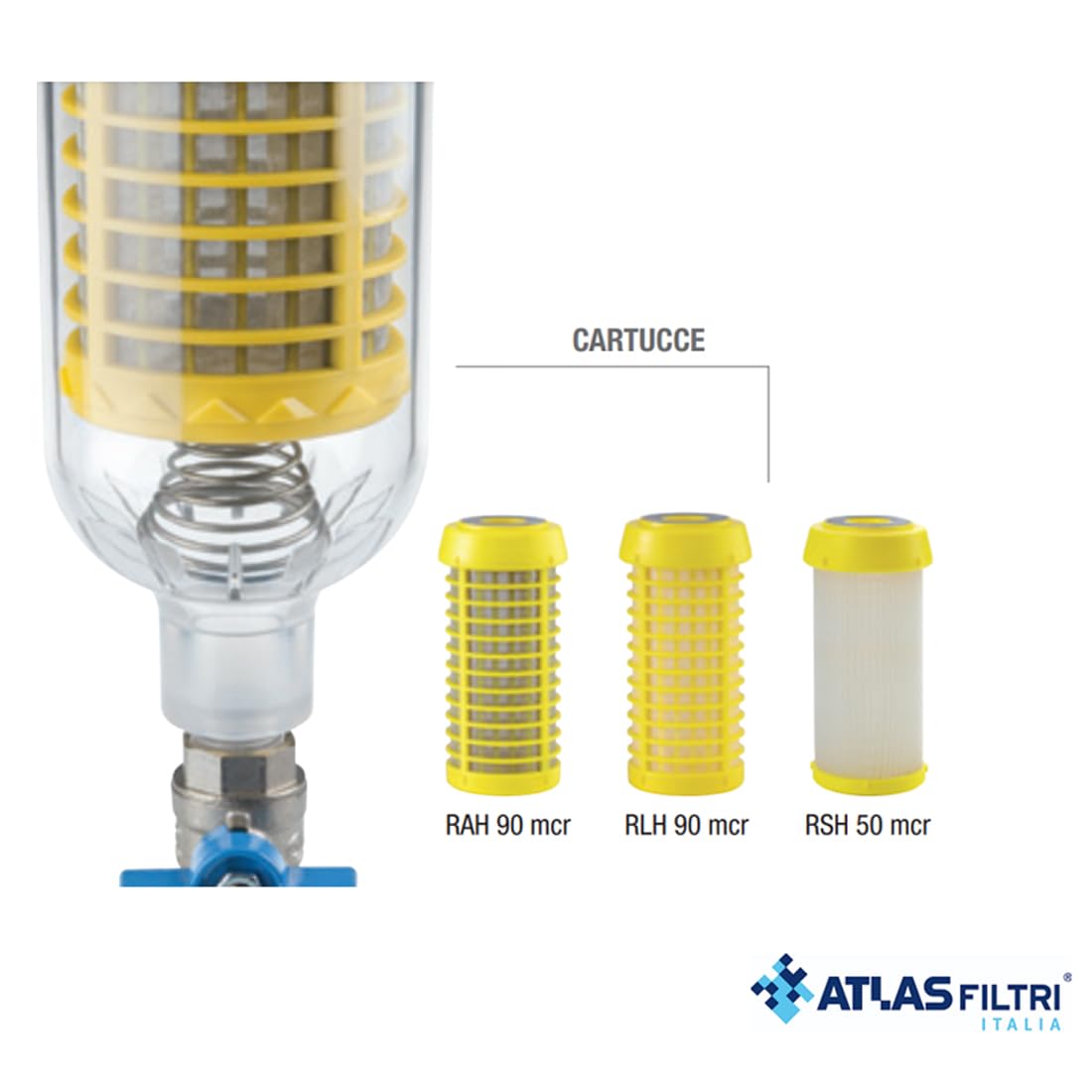 CARTUCCIA FILTRAZIONE ACQUA POTABILE RICAMBIO PER HYDRA FILTRI AUTOPLUENTI | RLH - RAH - RSH DA 7" - MADE IN ITALY - ATLAS FILTRI (Polipropilene (PP))