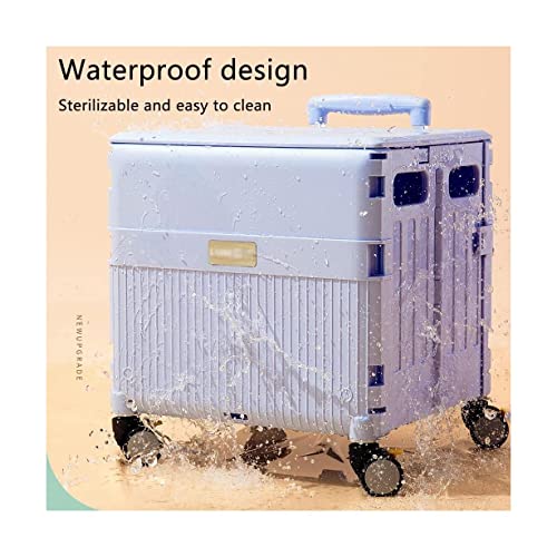 QUANLI Faltbarer Einkaufstrolley, 45 l, großes Fassungsvermögen, zusammenklappbarer Einkaufswagen mit Teleskopgriff und… – Bild 4