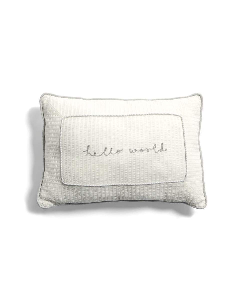 Mamas & Papas Welcome To The World White Embroidered Nursery Cushion, White