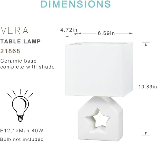 Miniatura 5 de Lampwell Vera - Lámpara de mesa pequeña para sala de estar como lámpara de mesita de noche para dormitorio, lámpara de mesa moderna de cerámica,
