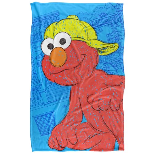 Sesame Street Big Elmo On The Street - Manta suave con tacto sedoso, 91 x 147 cm