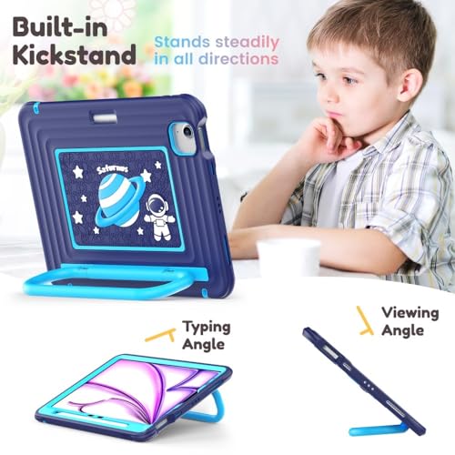 Étui iPad Air 10.9 anti-chute coque rigide silicone bleu à sangle - 4