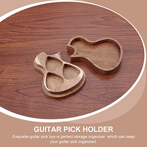 Guitar Wood Picks Opbergdoos: Gitaarvormige Ukulele Pick Container Voor Guitar Standard Picks Small Item Organizer… - Image 4