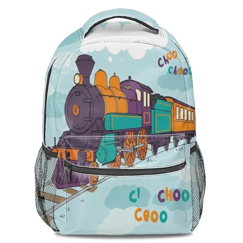 Sac à dos imprimé train à vapeur dessin animé pour école maternelle et voyage