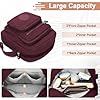 NEWIROVE Umhängetasche Damen Mittelgroß Nylon Wasserdicht Crossbody Bag Leichte Schultertasche Damen Handtaschen Mit Vielen Fächern Sportlich Umhängetasche Für Einkaufen, Reisen, Schule, Reisen,Rot #5