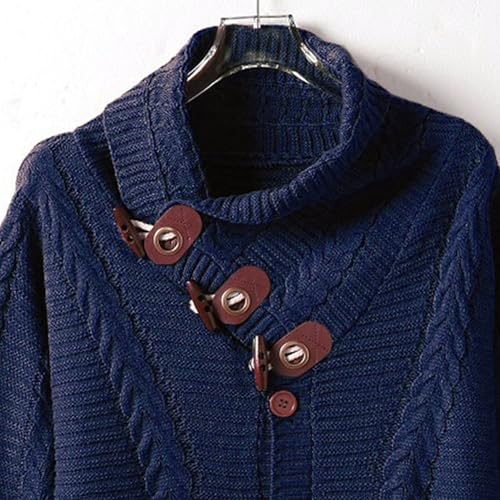 Men's Cardigan Warm Solid Outdoor Sweater Turtleneck Stylish Fall Winter Sweater Button Up Knitted Casual Sweaters2