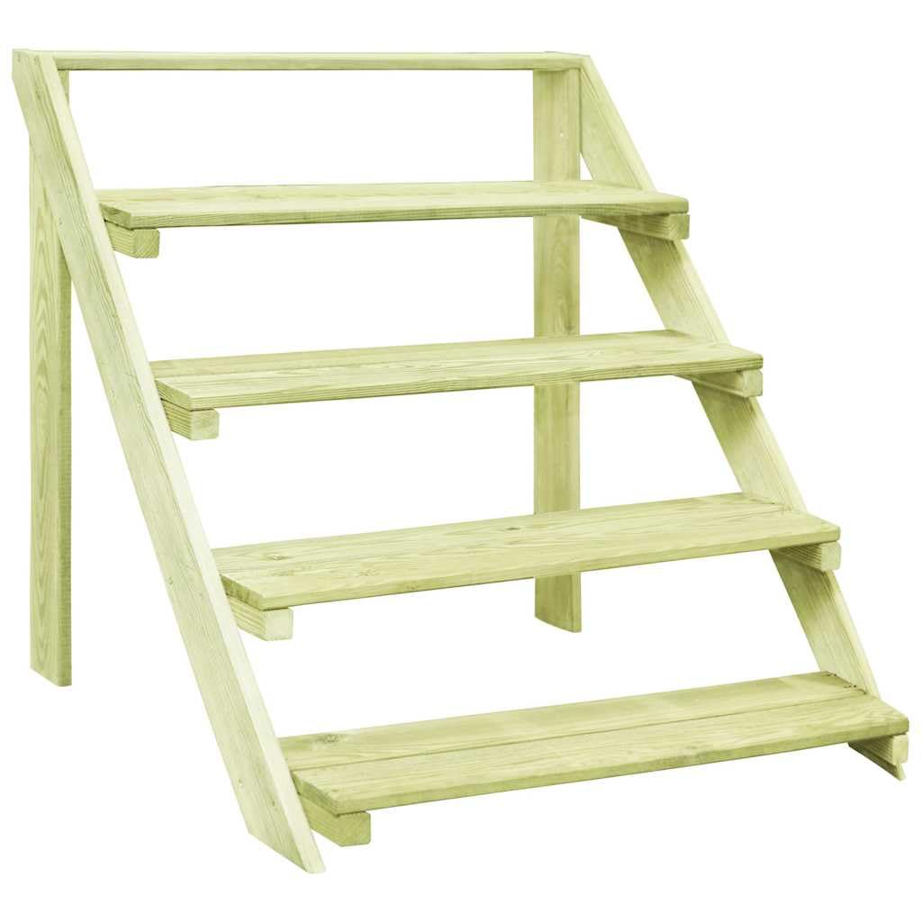 Supporto per fiori, 80 x 80 x 80 cm, in legno di pino, 5 livelli | Legno di pino massiccio, resistente alle intemperie, per esterni, facile da montare
