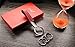 Mehr Classic Leather Valet Key Chain & Key Rings | Elegant, Timeless, Multi-ring Keychain - Red