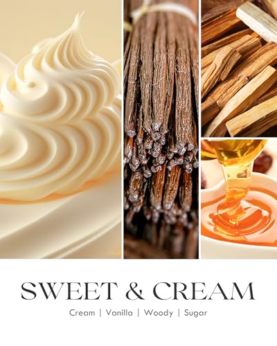 Image of AOOVOO Vanilla Cream Candles - 22 oz Scented Candles, Aromatherapy Candle, Soy Candle for Home Scented