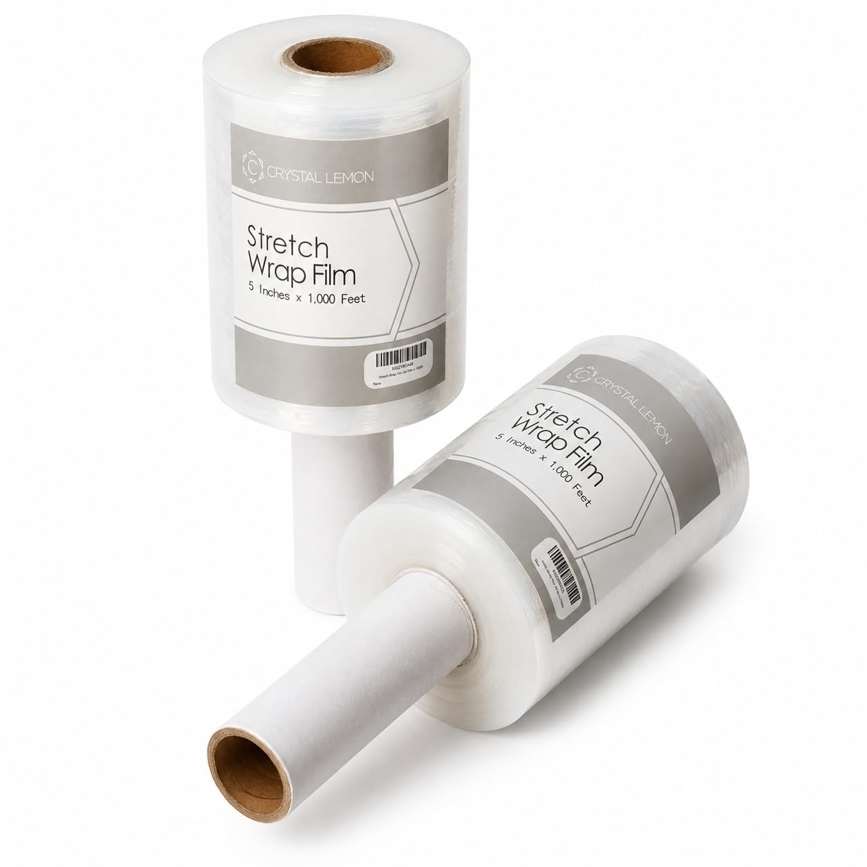 Lot de 2 rouleaux de film plastique extensible de calibre 80, 12 cm x 254 m, avec poignées, parfait pour les petits articles, les déménagements et les meubles
