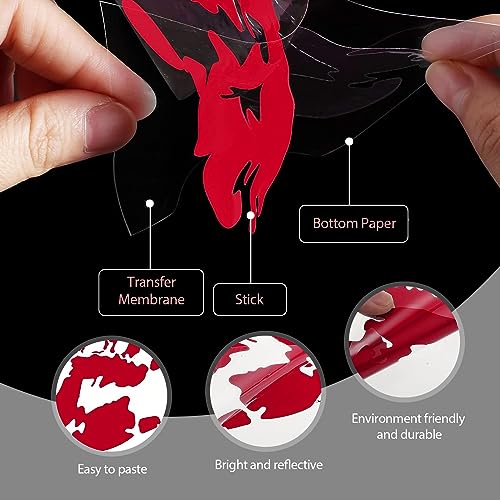 Image of gunhunt 2 Pcs Wave Stickers, Automobile Wave Activity Auto Waving Hand Stickers, Car Decoration for Rearview Mirror Left Right, Compatible with Most Car Models Mirror Decorative Sticker (Red)
