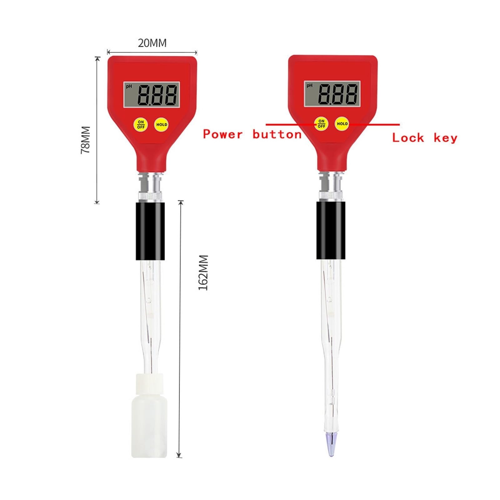 Ręczny miernik pH PH-98108 Tester pH Elektroda szklana Detektor ści wody do wody akwariowej Żywność Ser Mleko Gleba