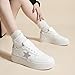 ZIXCPLAZ Y2K Star Sneakers for Women Lace Up White Casual Shoes for Spring PU Leather Trendy Platform Versatile Fashion Student Style Large Size Streetwear (6,Silver)