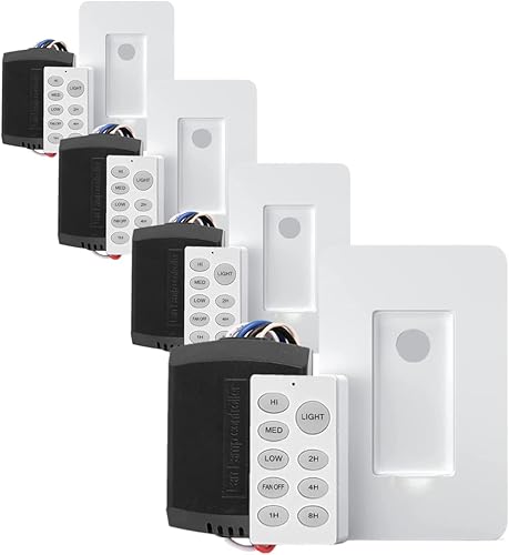 Miniatura 1 de Nexete Kit de control remoto universal para ventilador de techo, inalámbrico montado en la pared, repuesto de sincronización de velocidad del