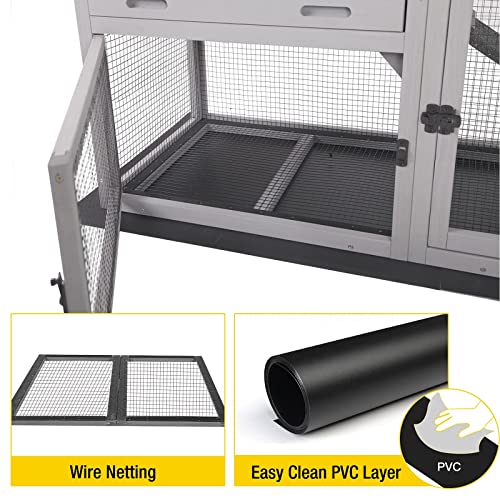 image for Aivituvin Rabbit Hutch Outdoor Chickecn Coop Indoor Bunny Cage with Pu
