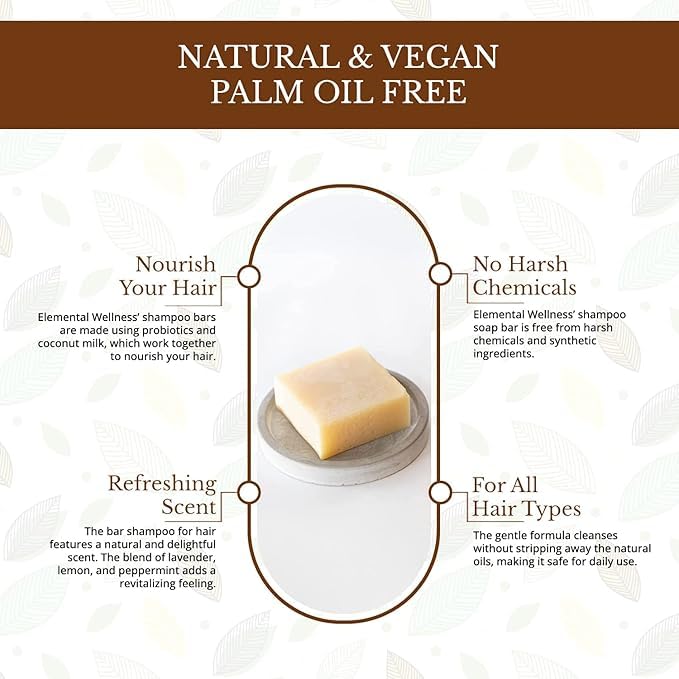 Miniatura 5 de Barras de champú orgánico - Champú hidratante para todo el cabello, ideal para hombres, mujeres y niños. Fragancia romero + árbol de té + naranja