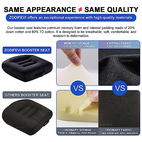 Zodifevi Car Booster Seat Cushion Posture Cushion Portable Breathable Mesh, Ideal For Office, Home, Angle Lift Seat Cushions, 15.7 X 15.7 X 4.7 Inch (Black) #TOP3