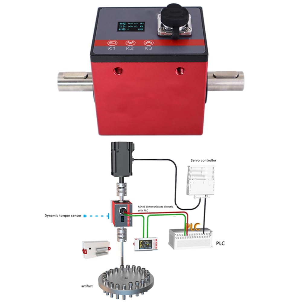 ATO Digital Rotary Torque Sensor, Rotary Torque Transducer 100Nm Range, Torque Tester with LCD Display, Ideal for Motor Speed Measurement, RS485 & 0-10V Output Signal (100Nm)
