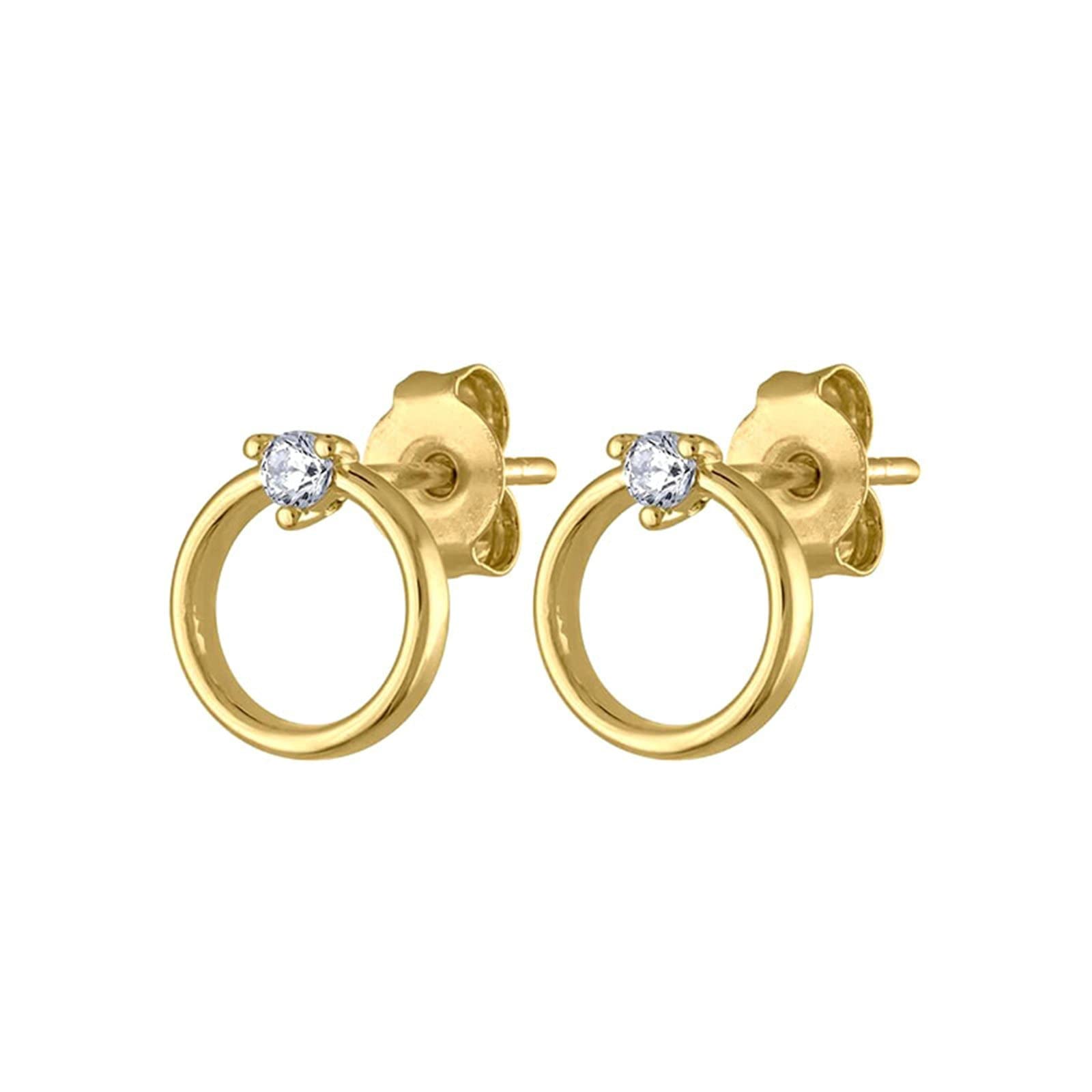 Kleine Creolen für Damen aus Sterlingsilber, Creolen für Damen aus Knorpel-Knorpel-Creolen, Kreis mit Zirkonia