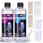 LET'S RESIN Casting Epoxy Resin Kit, 500ml Crystal Clear & Bubble Free Epoxy Resin and Hardener, High Gloss Resin Kit for DIY Art, Mould Casting, Wood, Jewellery Making, Coasters, Table Top