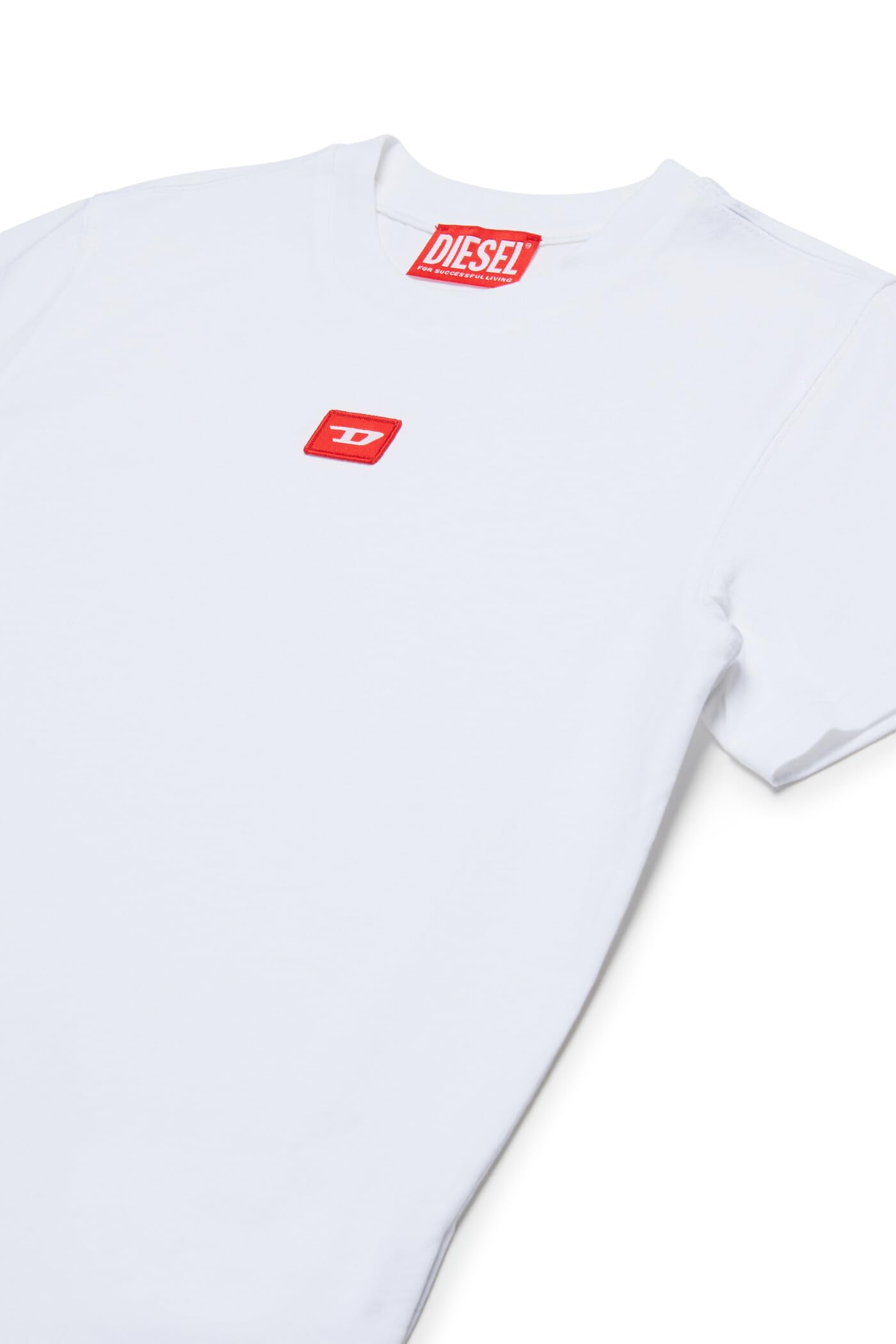 Diesel - Camiseta de punto para niño con parche en D rojo
