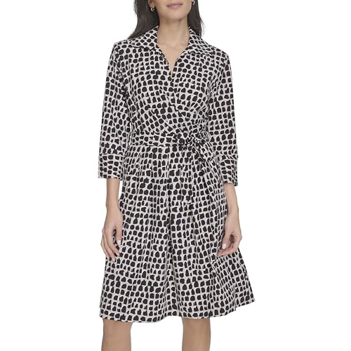 Calvin Klein Women's Printed Self Tie Dress