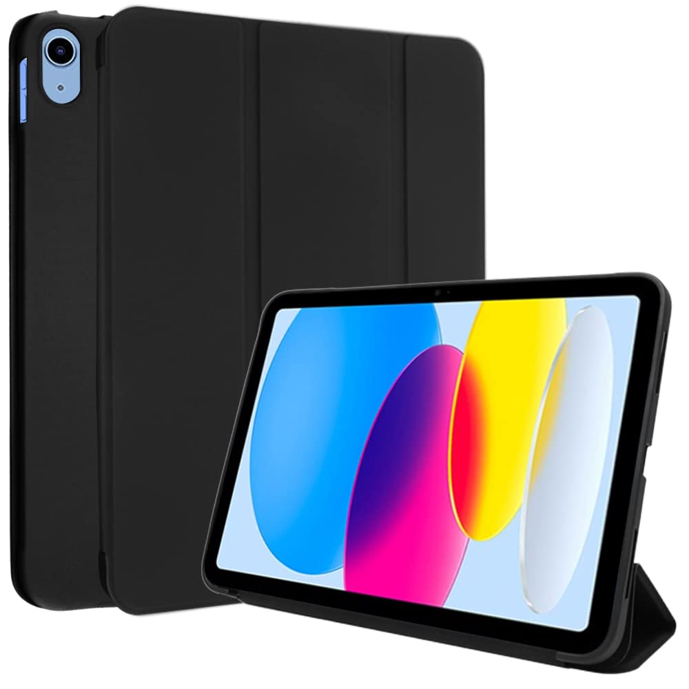 TECHGEAR Smart Case for iPad 11th Gen (2025 A16) & 10th Gen (2022), Slim Tri-Fold Stand Cover with Corner Protection, Auto Wake/Sleep, for iPad A16 11" / 10.9" - Black