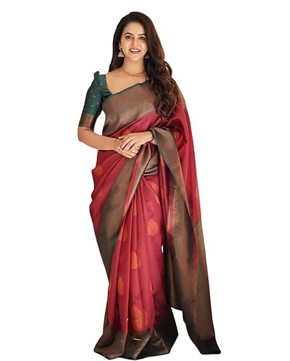 Shiv Textiles Women&#39;s Banarasi Silk Saree