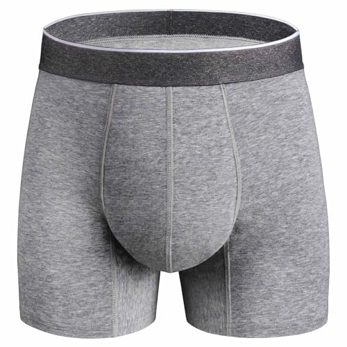 REELINDRY Mens Washable Incontinence Underwear 2.3 oz Absorbency Reusable Leak Proof Odor Control Trunks 1 Pack(Gray L)