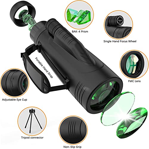 Monoculaire 12x50 étanche avec support smartphone et trépied HD - 4