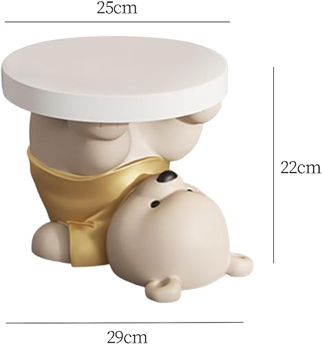 Miniatura 3 de MagiDeal Mesa auxiliar de estatua de oso, mesa decorativa pequeña, mesita de noche, mesa auxiliar moderna para sala de estar, dormitorio, oficina,