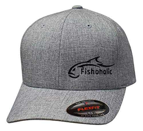 Fishoholic - Sombrero de pesca (8 variantes de colores y 3 tamaños Snapback & Flexfit (R) TM, gran regalo de pesca para adictos a los peces - - Large/X-Large