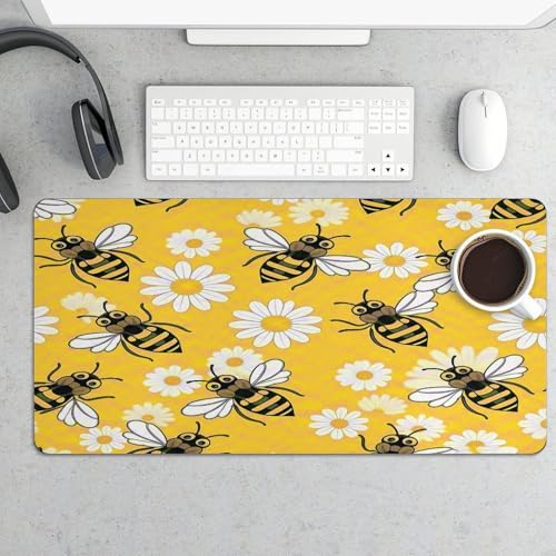 Alfombrilla de escritorio grande con diseño Bee Daisy miniatura 5