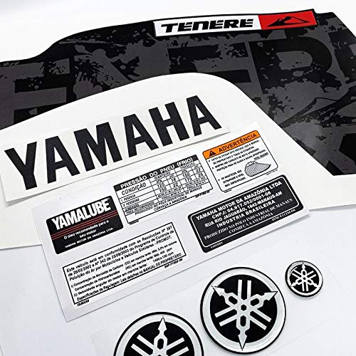 Kit Adesivos Tenere 250 2013 Logo Moto Yamaha Completo Preto