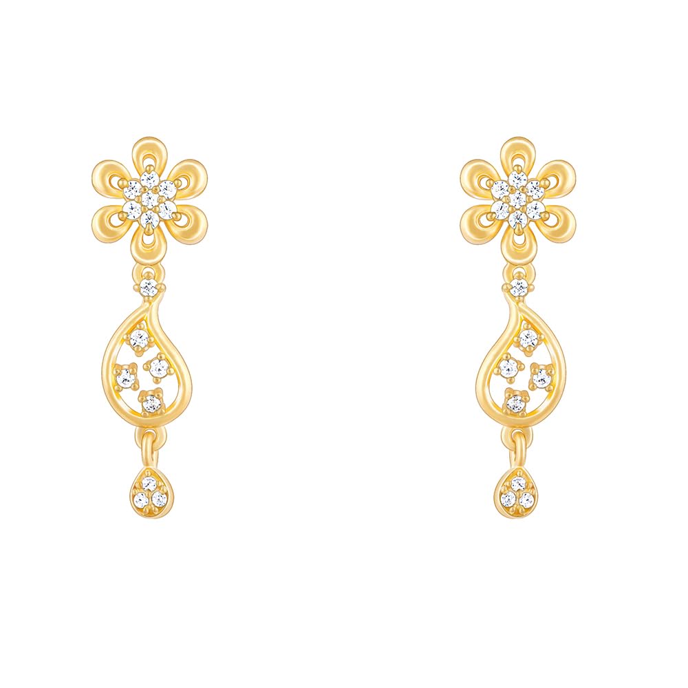 925 Silver Golden Glorious Flower Earrings| Drops to Gift Women & Girls | With Certificate of Authenticity and 925 Stamp | 6 Months Warranty*-image-27