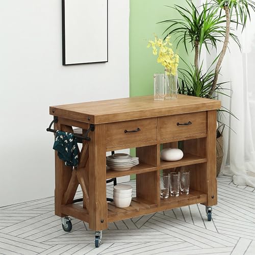 Carro portátil con Isla de Cocina mármol, Mesa preparación móvil Almacenamiento for Barra café, Corte y Comedor, aparador Estilo Americano(A,160)