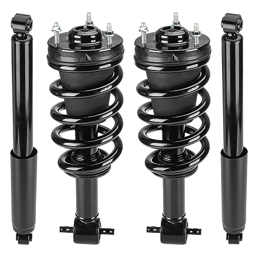 Front & Rear Strut Shock Assembly w/Coil Spring Compatible with Chevy Silverado 1500/ GMC Sierra 1500 2007-2013, Replace 139105 4345074, Left & Right, 4PCS