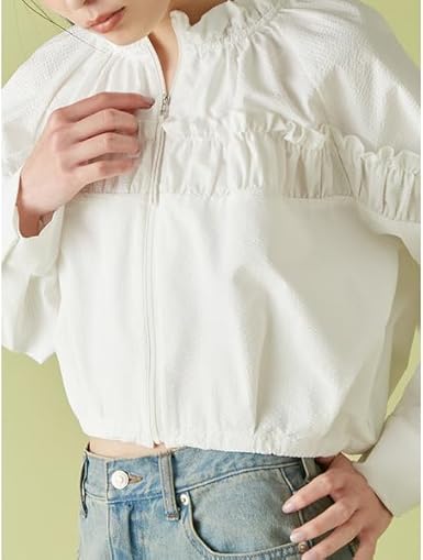 Amazon | [リリーブラウン] UVサッカーエンボスフリルブルゾン