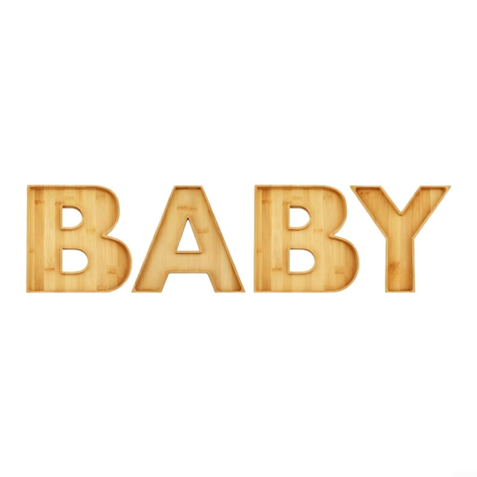 Für Holz Servierbrett Baby Buchstabenform 23X23cm, 4-teiliges Dessert