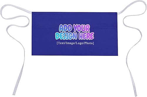 Miniatura 2 de AXKEUDO Delantal personalizado con bolsillos, delantales de cintura para camarera para cocinar en casa, restaurante, servir trabajo