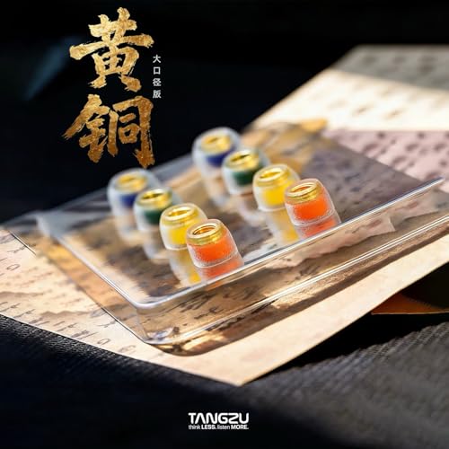 Image of TANGZU Tang Sancai Noble Earbud Tips, Brass IEM Ear Plugs, Replaceable Liquid Silicone Medical Grade Hypoallergic Wide Bore Eartips, Optional XS /S /M /L Size for in Ear Earphones (XS- 1 Pair)