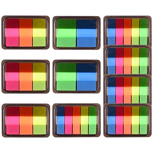 Index Tabs Tape Flags - Sticky Writable Page Marker Tabs, It Post Flags, Pop-up Notes Tabs Neon Flag - 10 Sets 3 Sizes