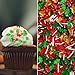 Christmas Sprinkle Mix, 6 Cell Assorted Festive Sprinkles Edible Colorful Variety Candy Sugar Sweets Icing Decorations for Christmas Cookies Cakes Cupcakes Brownies and Desserts