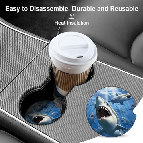 Posavasos universales para autos con diseño Sharks Sea miniatura 4