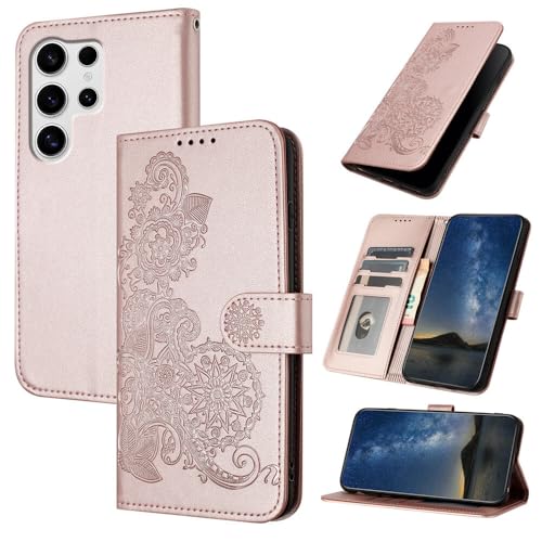 Étui portefeuille Samsung S25 Ultra or rose idéal pour vos sorties et vidéos
