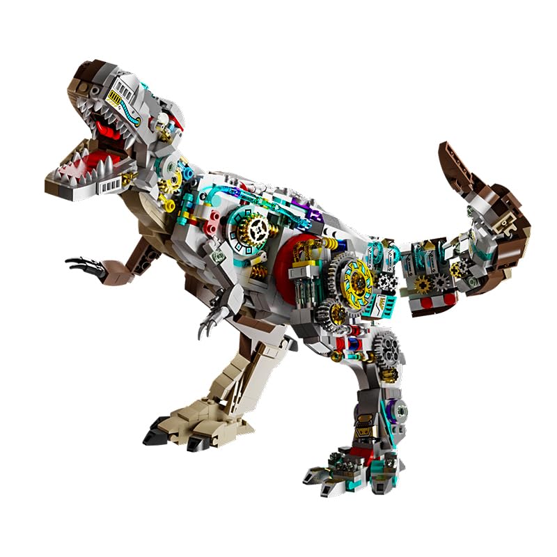 Image of SKY LINE OCEAN Mechanical T-Rex Building Kit - 1388 PCS STEM Dinosaur Construction Blocks, Large Articulated Tyrannosaurus Rex Model with Moving Joints, Educational Gift Toy for Ages 14+