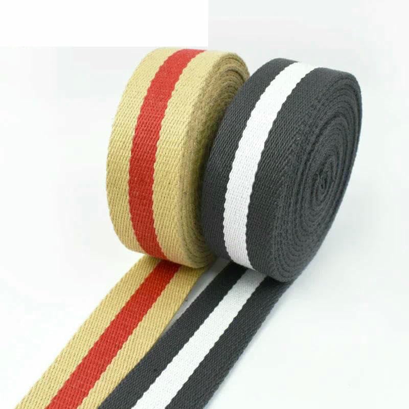 Cinta de poliéster y algodón de 38 mm y 2,5 mm de grosor, ideal para coser en casa, para bolsos, sombreros, etc., de 2, 5 y 10 metros (rojo y).
