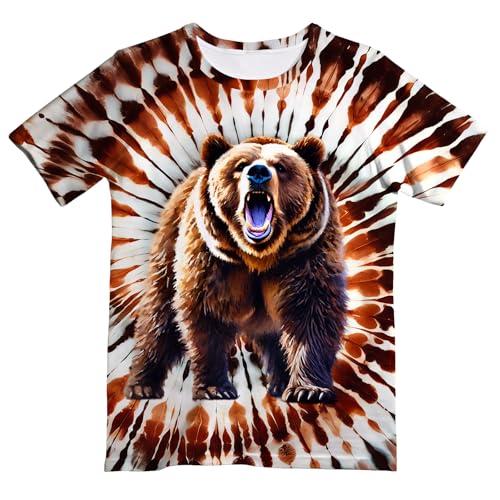 Image of Kids Neon Tie Dye Shirt for Boys Girls Tie-Dye T-Shirt Hippes Tshirt Senior Children Tee Size 6-16 Years Age