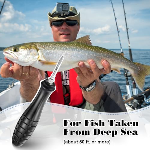 Image of Feekoon Fish Venting Tool, Venting Kit for Deep Sea Fishes with Stainless Steel Needle, Fishing Tackle for Saltwater Fishing Fish Release and Return (Patented)