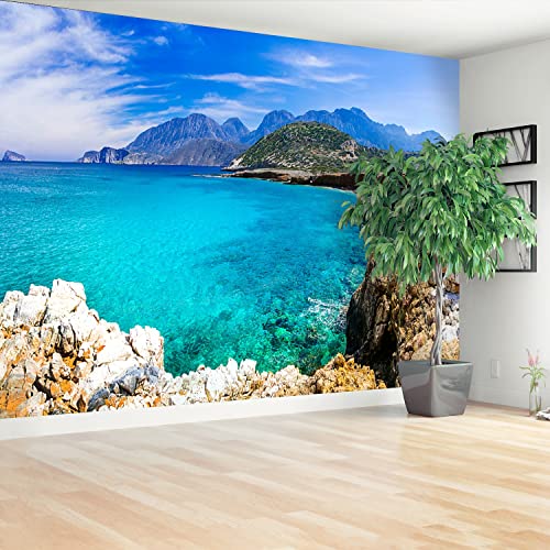 Papier peint plages de Grèce pour camoufler les imperfections murales - 3